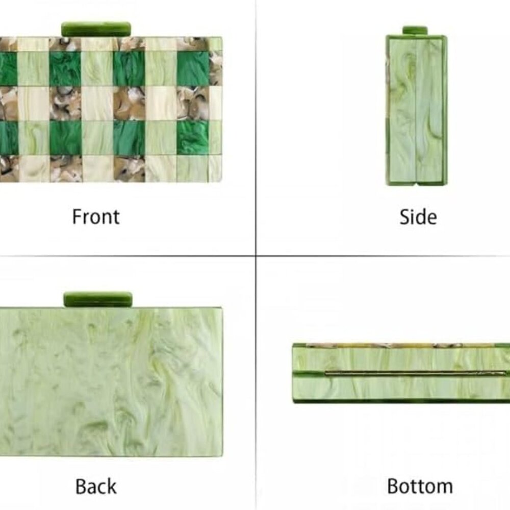 Funky Blush/Multi Square Pattern Acrylic Resin Cl… - image 7